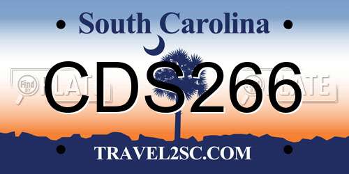 CDS266 South Carolina License Plate