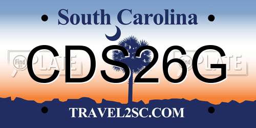 CDS26G South Carolina License Plate