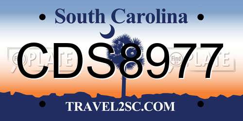 CDS8977 South Carolina License Plate