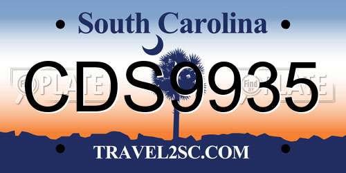 CDS9935 South Carolina License Plate