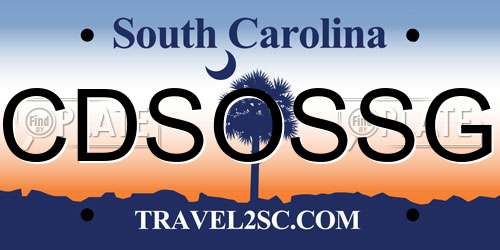 CDSOSSG South Carolina License Plate