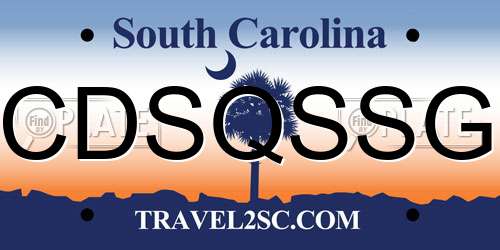 CDSQSSG South Carolina License Plate