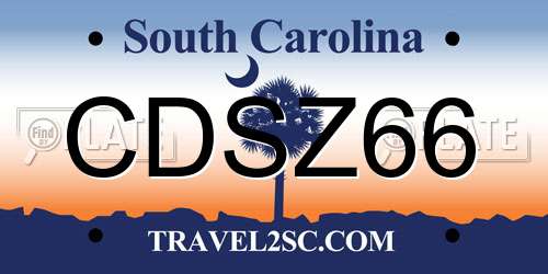 CDSZ66 South Carolina License Plate