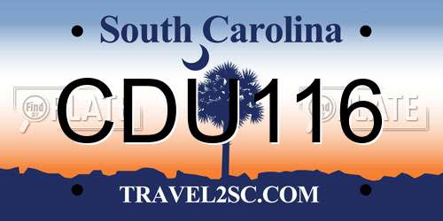 CDU116 South Carolina License Plate