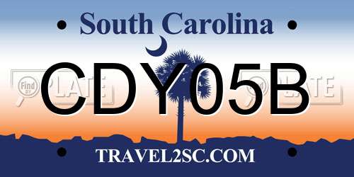 CDY05B South Carolina License Plate