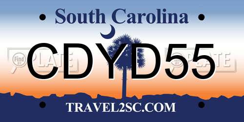 CDYD55 South Carolina License Plate