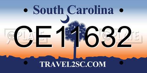 CE11632 South Carolina License Plate