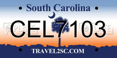 CEL7103 South Carolina License Plate