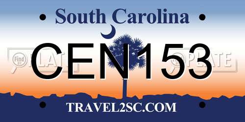 CEN153 South Carolina License Plate