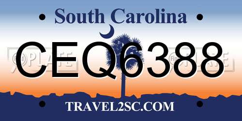 CEQ6388 South Carolina License Plate