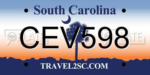 CEV598 South Carolina License Plate