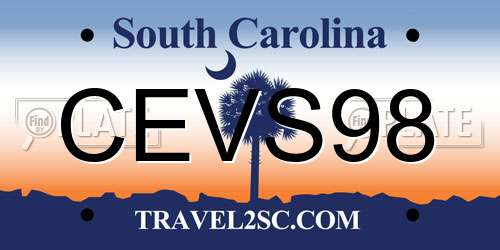 CEVS98 South Carolina License Plate