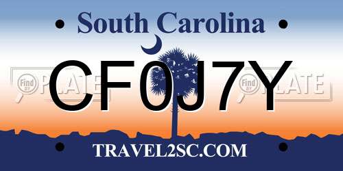 CF0J7Y South Carolina License Plate