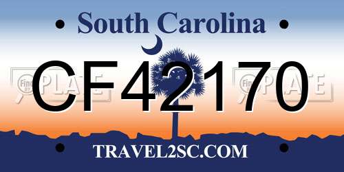 CF42170 South Carolina License Plate
