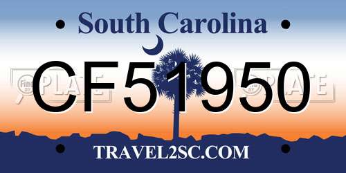 CF51950 South Carolina License Plate