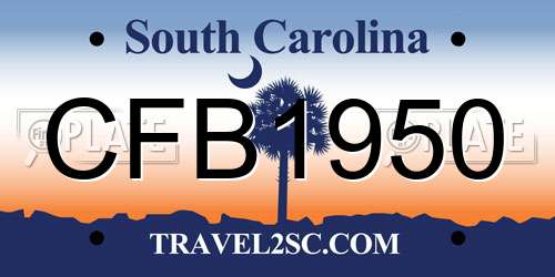 CFB1950 South Carolina License Plate