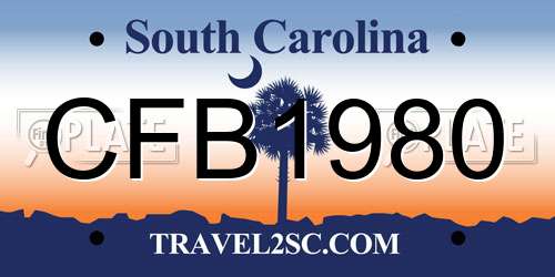 CFB1980 South Carolina License Plate