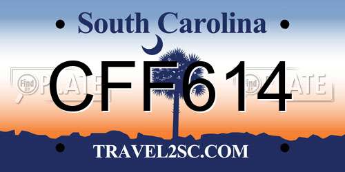 CFF614 South Carolina License Plate