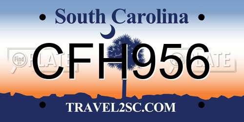 CFH956 South Carolina License Plate