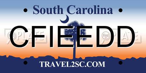 CFIEEDD South Carolina License Plate