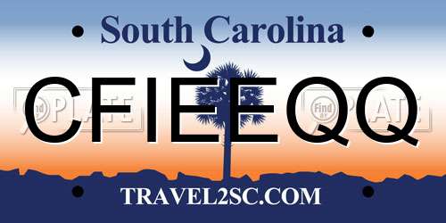CFIEEQQ South Carolina License Plate