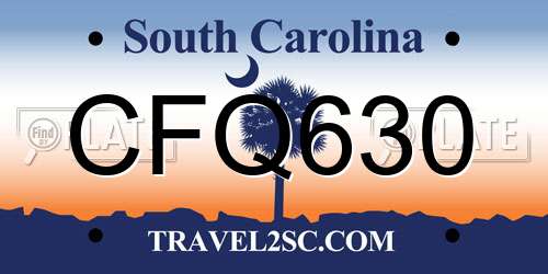 CFQ630 South Carolina License Plate