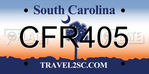 CFR405 South Carolina License Plate