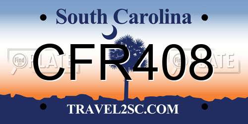 CFR408 South Carolina License Plate