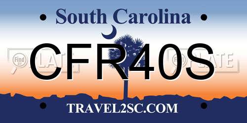CFR40S South Carolina License Plate