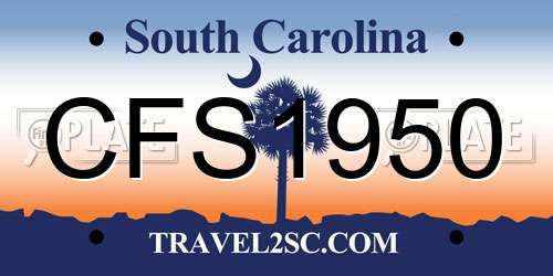 CFS1950 South Carolina License Plate