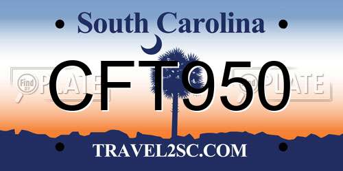CFT950 South Carolina License Plate