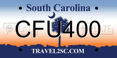 CFU400 South Carolina License Plate