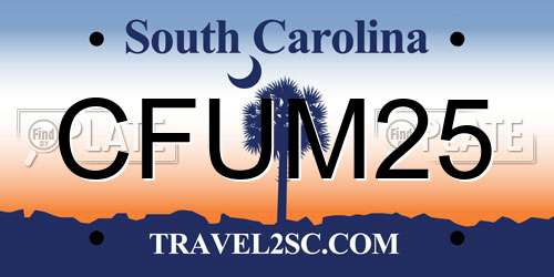 CFUM25 South Carolina License Plate
