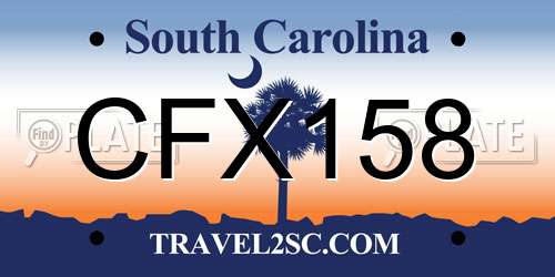 CFX158 South Carolina License Plate