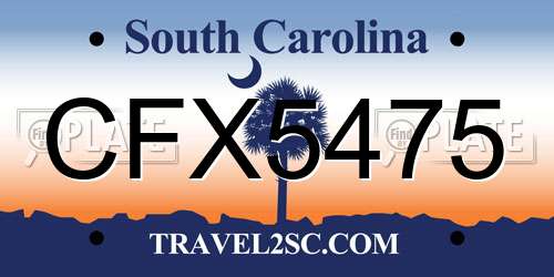 CFX5475 South Carolina License Plate