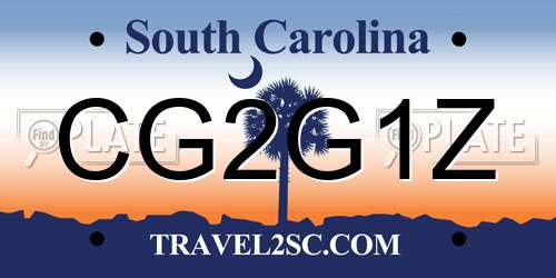 CG2G1Z South Carolina License Plate