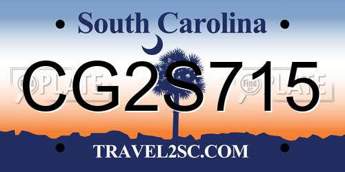 CG2S715 South Carolina License Plate