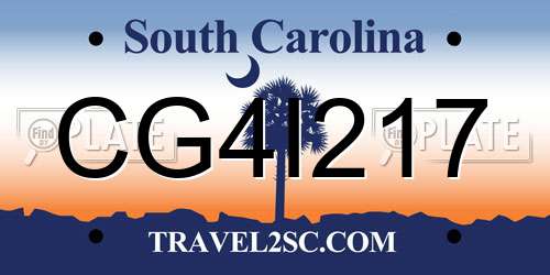 CG4I217 South Carolina License Plate