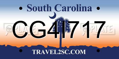 CG4I717 South Carolina License Plate