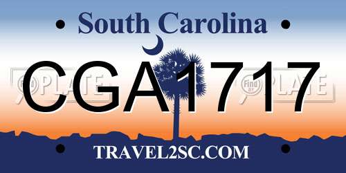 CGA1717 South Carolina License Plate