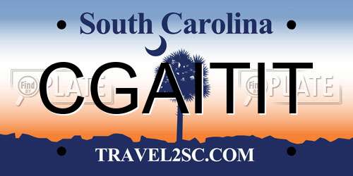 CGAITIT South Carolina License Plate