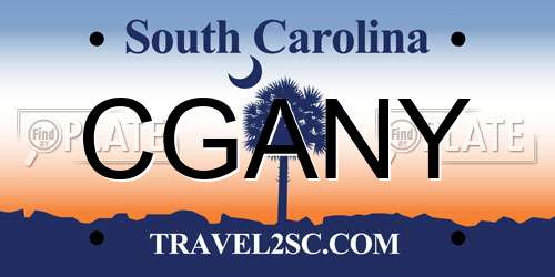 CGANY South Carolina License Plate