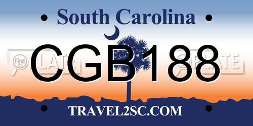 CGB188 South Carolina License Plate
