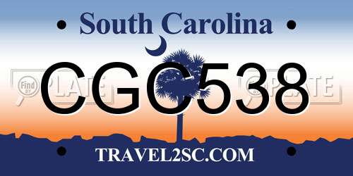 CGC538 South Carolina License Plate