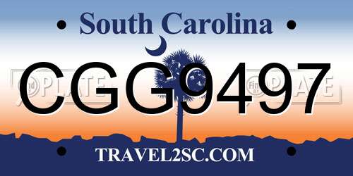 CGG9497 South Carolina License Plate