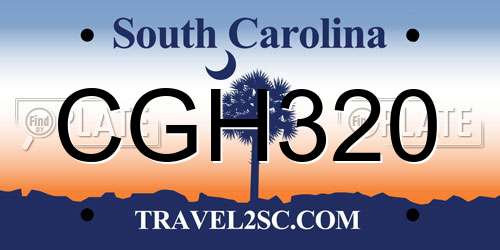 CGH320 South Carolina License Plate