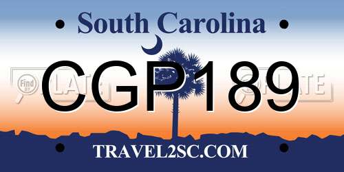 CGP189 South Carolina License Plate