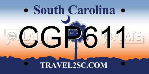 CGP611 South Carolina License Plate