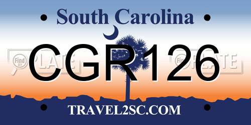 CGR126 South Carolina License Plate