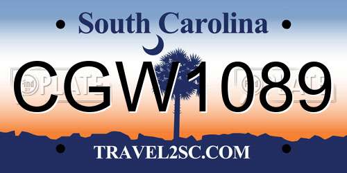 CGW1089 South Carolina License Plate
